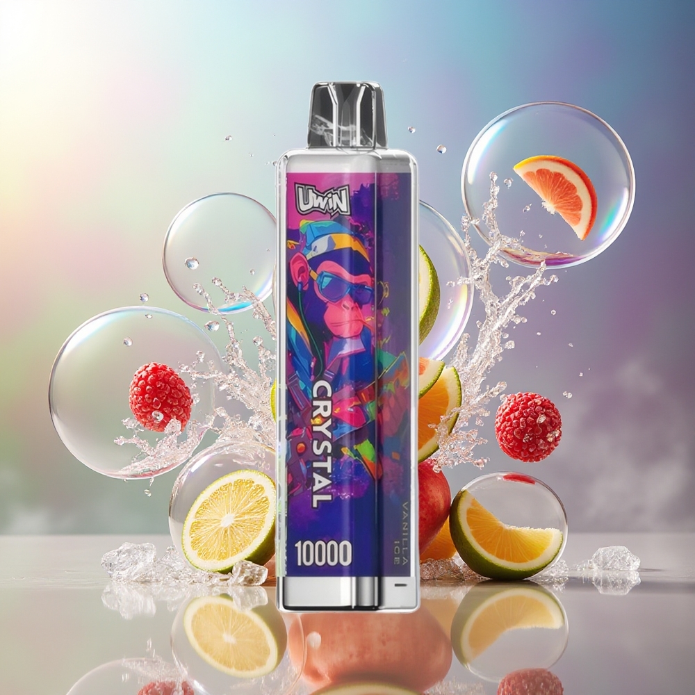 UWIN Crystal 10000 Puffs Engros Danmark RGB-belysning Vaniljeis