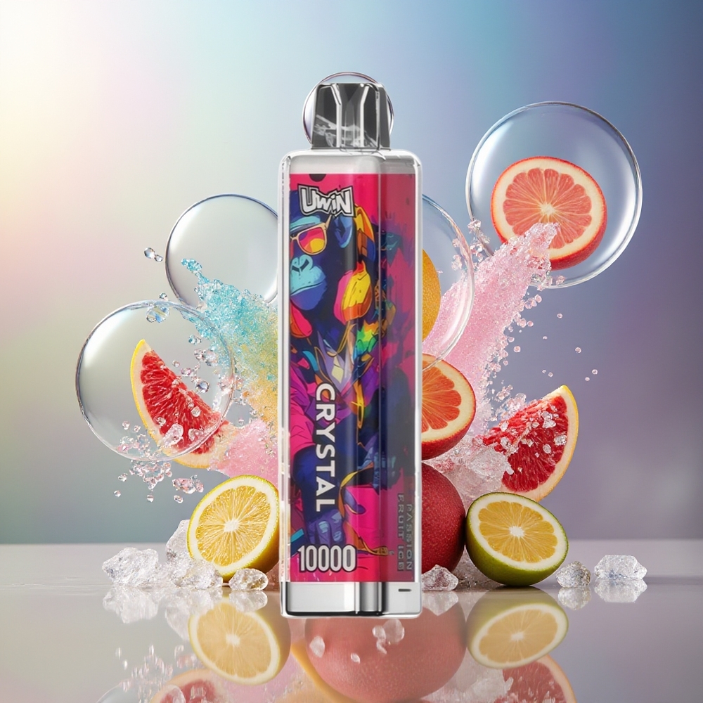UWIN Crystal 10000 Puffs RGB Engros Danmark Passionsfrugt Is Engangsdamp