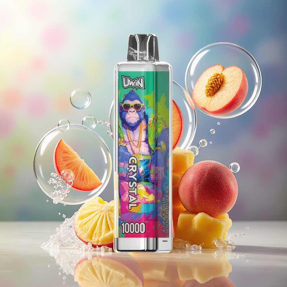 UWIN Crystal 10000 Puffs RGB Fersken Mango Ananas Engros Danmark
