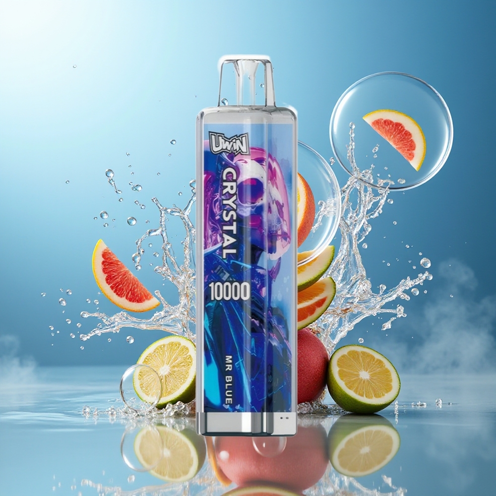 UWIN Crystal 10000 Puffs RGB Hr. Blå Engros Danmark