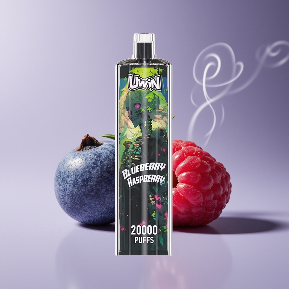 Uwin Shisha Hookah Crystal 20000 Puffs Blåbær Hindbær 22ml Engros Danmark