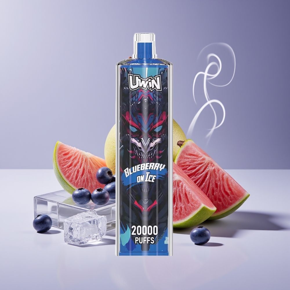 Uwin Shisha Hookah Crystal 20000 Puffs Blåbær På Is 0% Nikotin Engros Danmark