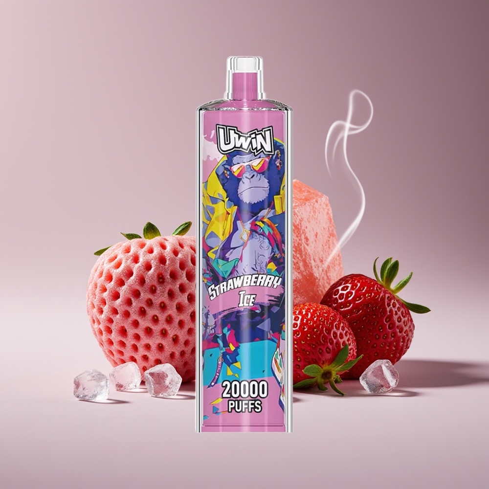 Uwin Shisha Hookah Crystal 20000 Puffs Jordbær Is Engros Danmark