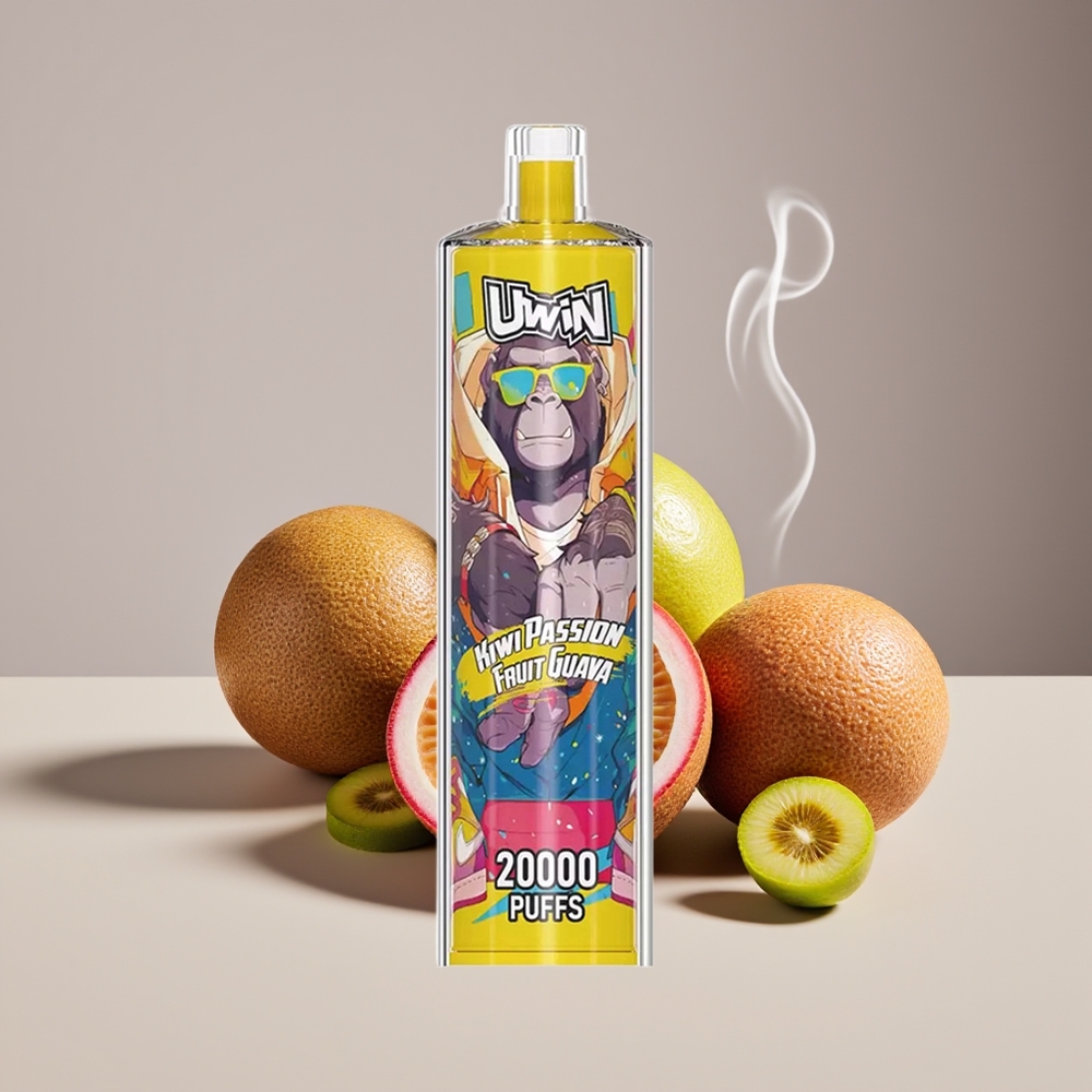 Uwin Shisha Hookah Crystal 20000 Puffs Kiwi Passionsfrugt Guava Engros Danmark Mesh Coil