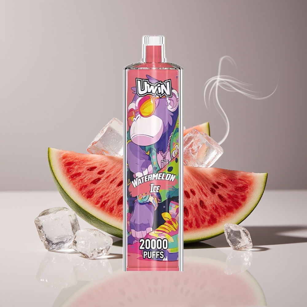 Uwin Shisha Hookah Crystal 20000 Pust Vandmelon Is 22ml Engros Danmark