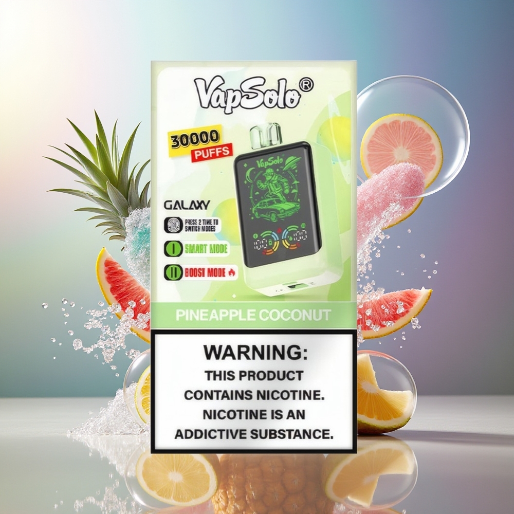 VapSolo GALAXY 30000 Puffs 850Mah Engros Danmark Ananas Kokos Engangsdamp