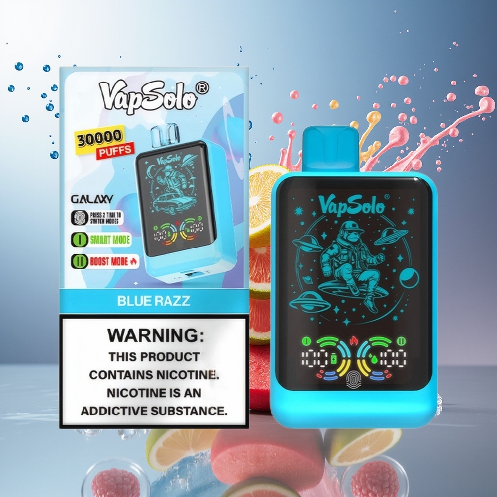 VapSolo GALAXY 30000 Puffs 850Mah Engros Danmark Blå Hindbær
