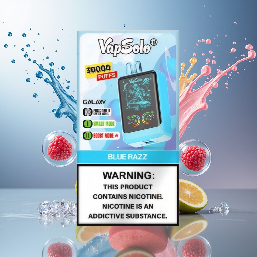 VapSolo GALAXY 30000 Puffs 850Mah Engros Danmark Blå Hindbær