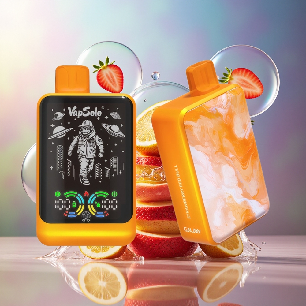 VapSolo GALAXY 30000 Puffs 850Mah Engros Danmark Engangs Vape Jordbær Red Bull