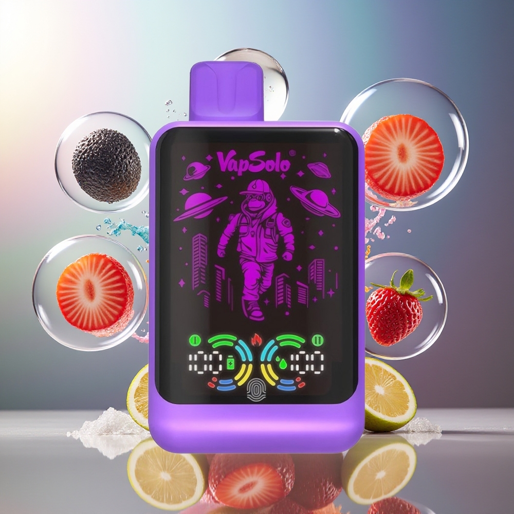 VapSolo GALAXY 30000 Puffs 850Mah Engros Danmark Sort Is Druefrugt Jordbær