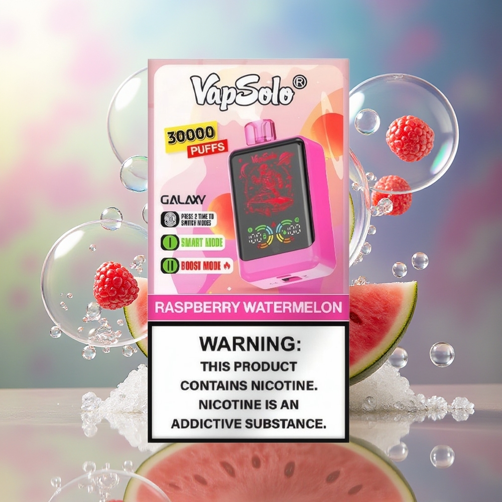VapSolo GALAXY 30000 Puffs 850mAh Engros Danmark Hindbær Vandmelon