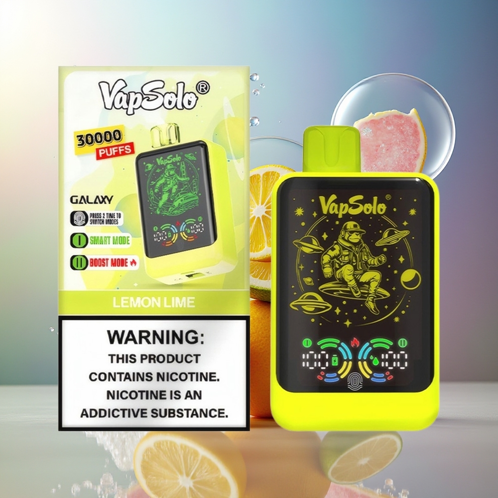 VapSolo GALAXY 30000 Puffs Engros Danmark 850Mah Citron Lime