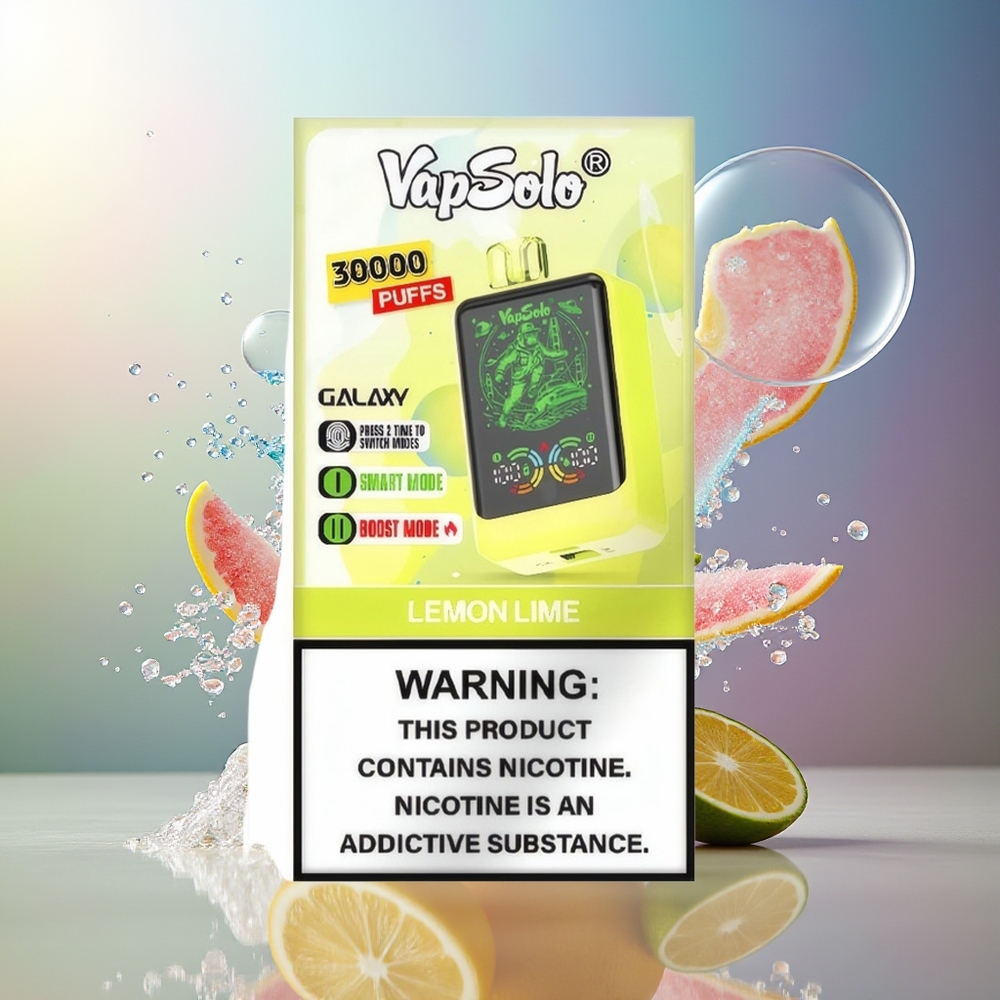 VapSolo GALAXY 30000 Puffs Engros Danmark 850Mah Citron Lime