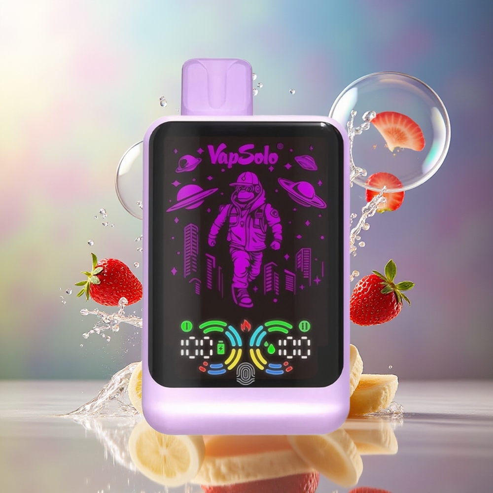 VapSolo GALAXY 30000 Puffs Engros Danmark Type-C Jordbær Banan