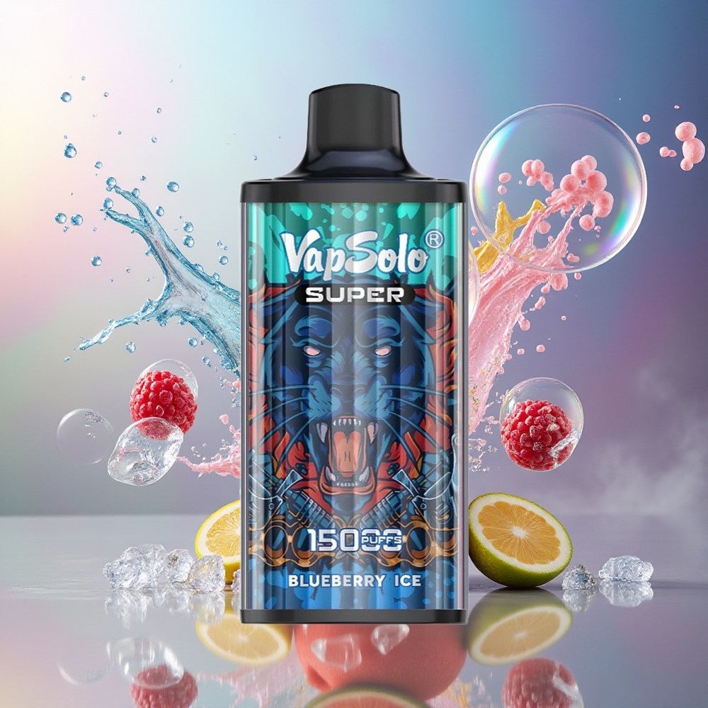 VapSolo Super 15000 Puffs 850mah Engros Danmark Blåbær Is