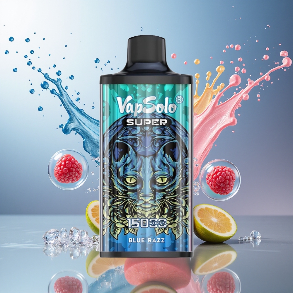 VapSolo Super 15000 Puffs Engros Danmark 40ml Blå Hindbær