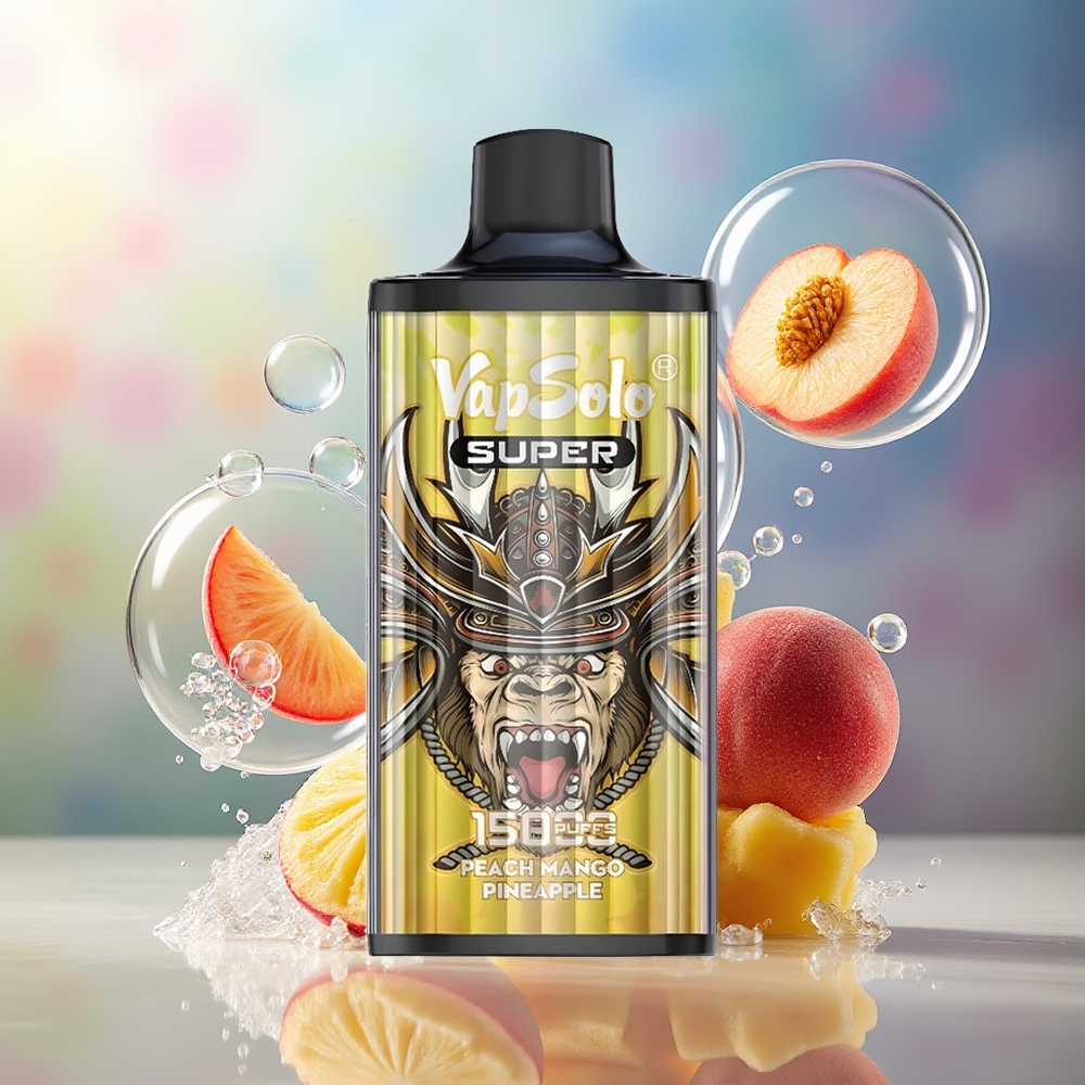 VapSolo Super 15000 Puffs Engros Danmark 850mah Fersken Mango Ananas