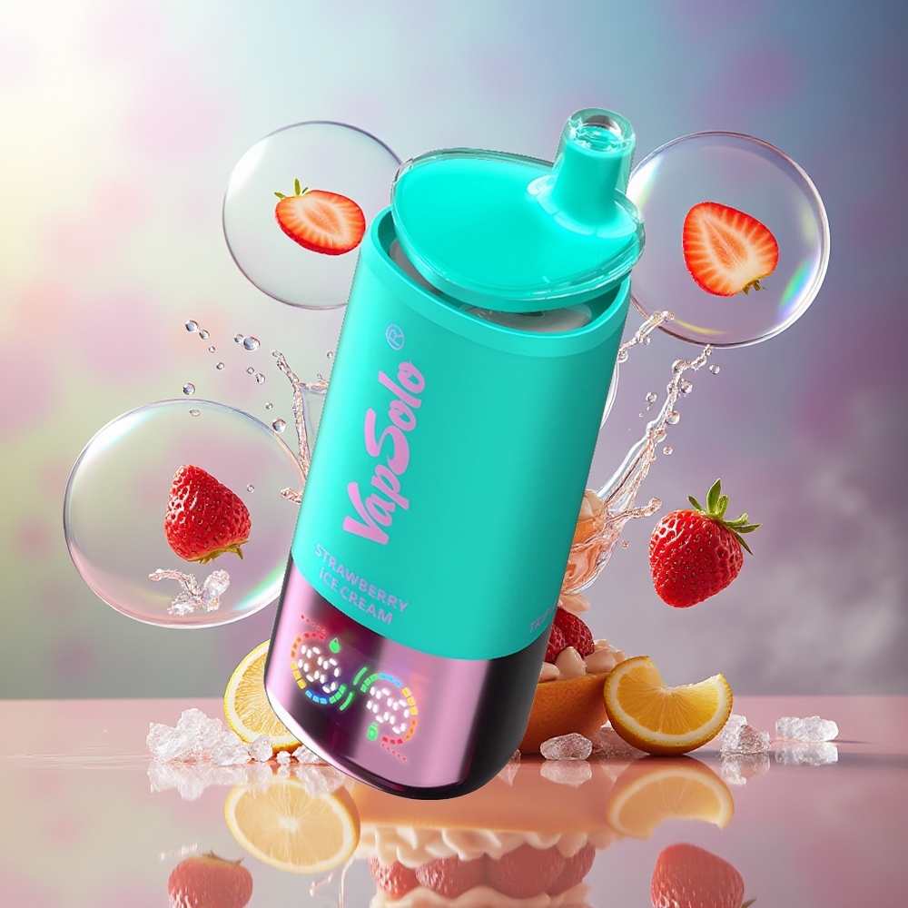 VapSolo Tripe 30000 Puffs 40ml Engros Danmark Jordbær Iscreme