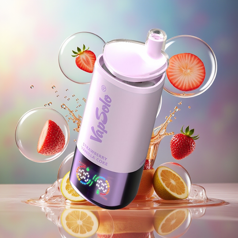 VapSolo Tripe 30000 Puffs 40ml Jordbær Vanilje Cola Engros Danmark