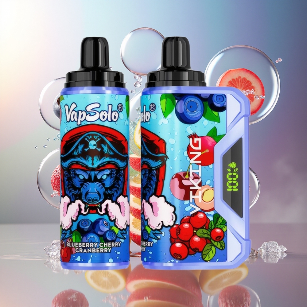 VapSolo VIKING 12000 Puffs 22ml Engros Danmark Blåbær Kirsebær Tranebær