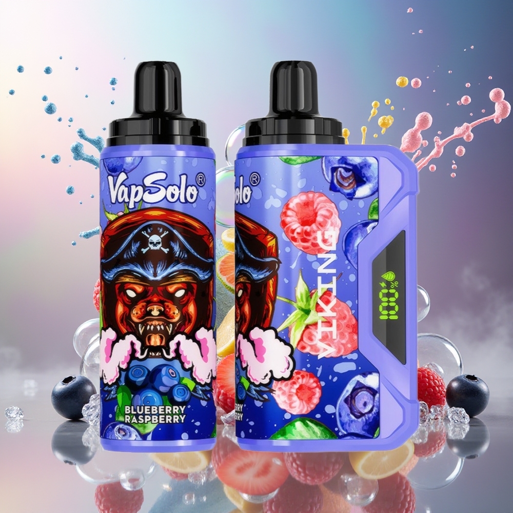 VapSolo VIKING 12000 Puffs Blåbær Hindbær 22ml Engros Danmark