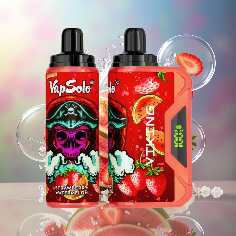 VapSolo VIKING 12000 Puffs Type-C Engros Danmark Jordbær Vandmelon
