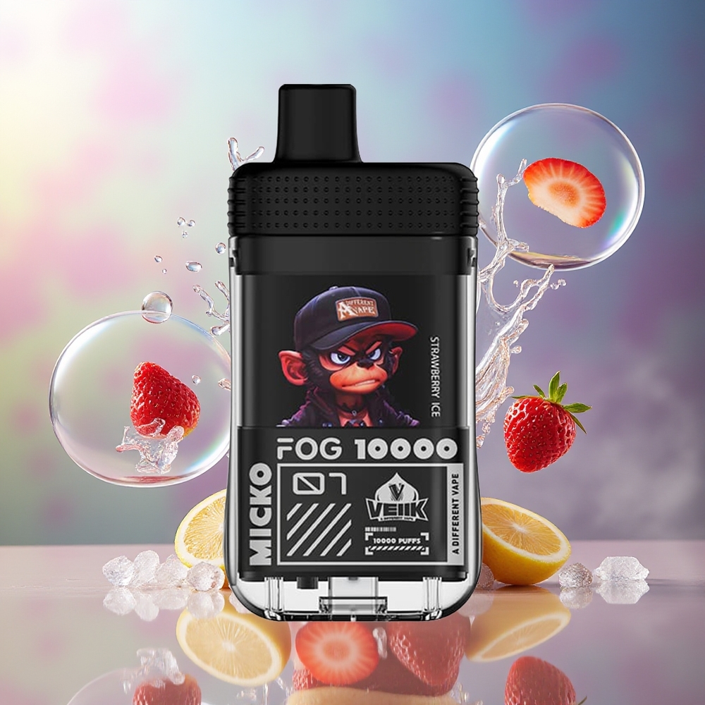VEIIK MICKO FOG 10000 Puffs Engros Danmark Engangsdamp Jordbær Is 500 mAh
