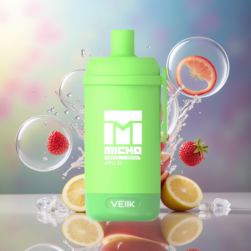 VEIIK MICKO GRAIL 10000 Puffs 1.0ohm Engros Danmark Æble Is Engangsdamp