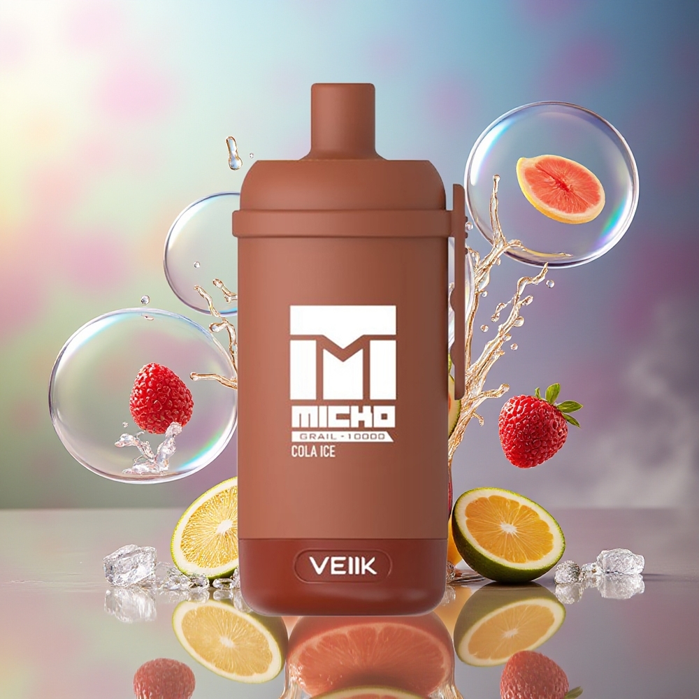 VEIIK MICKO GRAIL 10000 Puffs Engros Danmark Engangsdamp Cola Is 1.0ohm Mesh Coil