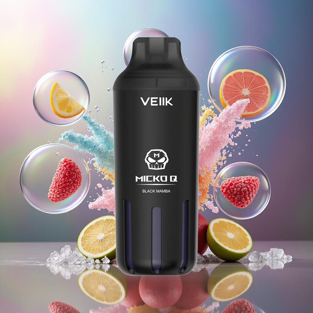 VEIIK MICKO Q 5500 Puffs 15ml Engros Danmark Sort Mamba