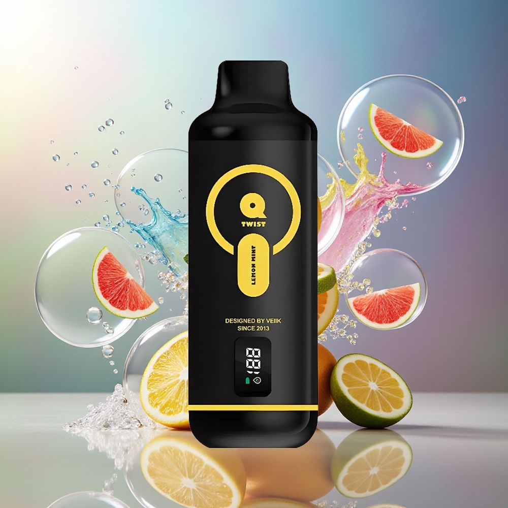 VEIIK MICKO Q TWIST 12000 Puffs Engros Danmark Engangsdamp Citron Mynte 600mAh