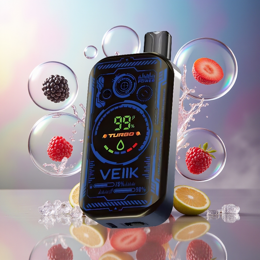 VEIIK SPACE MIST 25000 Puffs Engros Danmark Dual Mesh Coil Sort Brombær Is