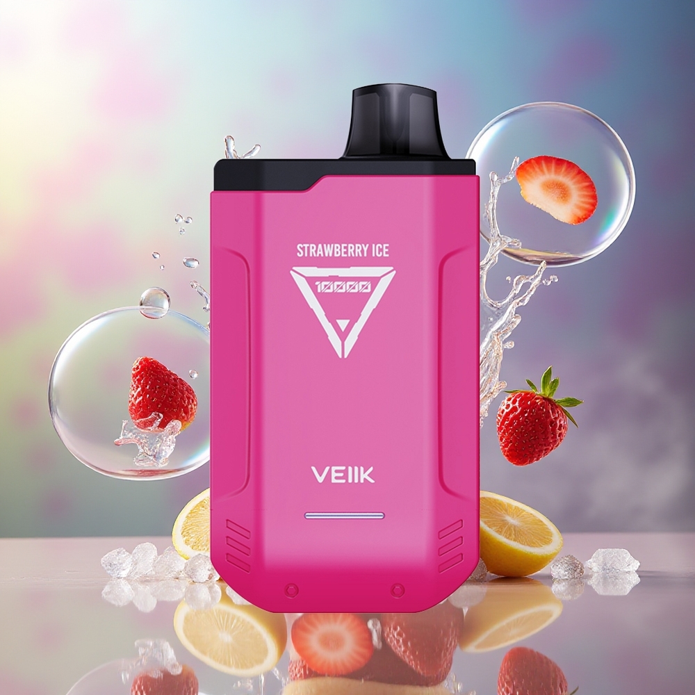 VEIIK X SPACE 10000 Puffs Engros Danmark Engangsdamp Jordbær Is 18ML