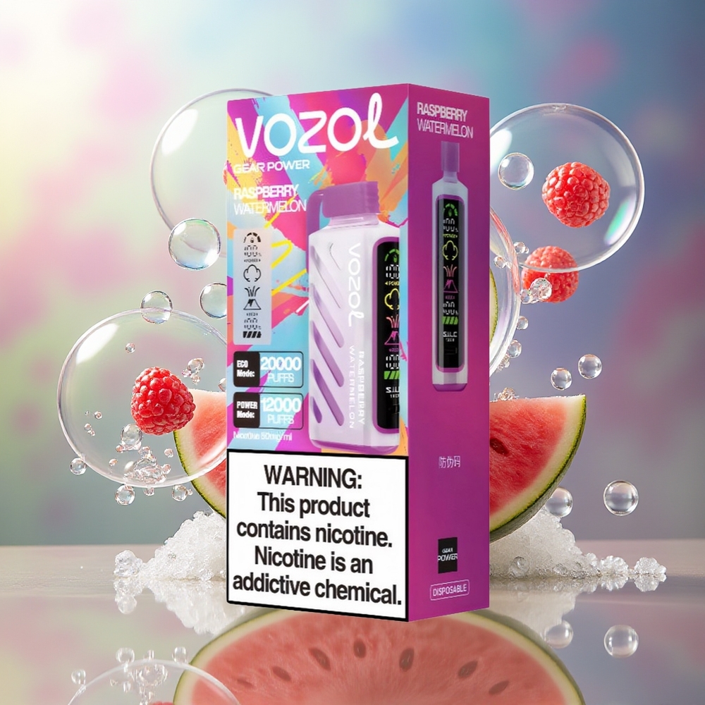 VOZOL Gear Power 20000 Puffs Dual Mesh Coil Engros Danmark Hindbær Vandmelon