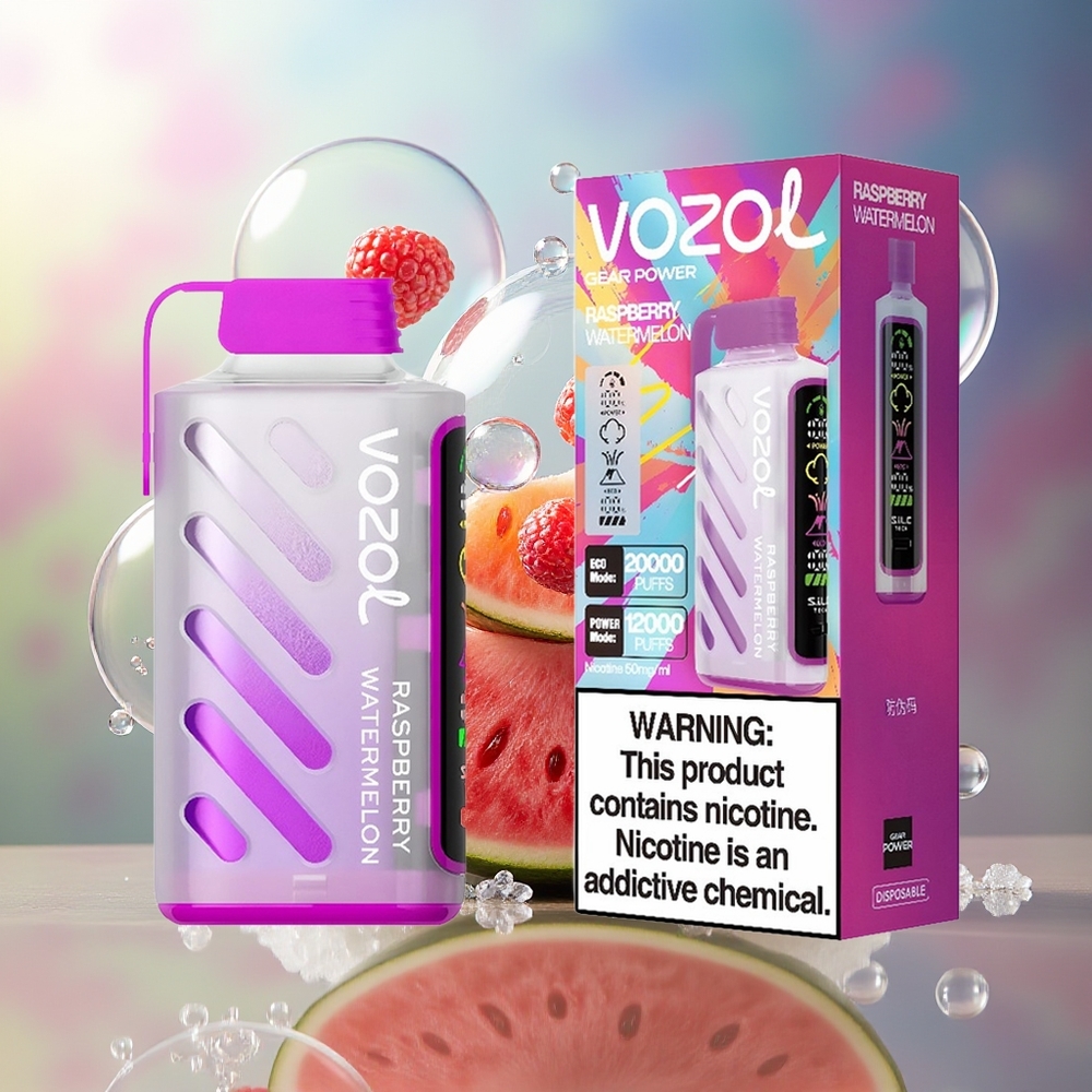 VOZOL Gear Power 20000 Puffs Dual Mesh Coil Engros Danmark Hindbær Vandmelon