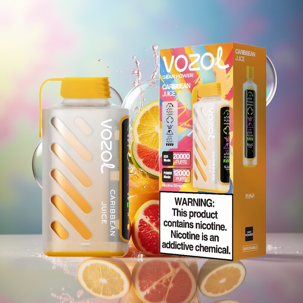 VOZOL Gear Power 20000 Puffs Engros Danmark Dual Mesh Coil Caribisk Saft