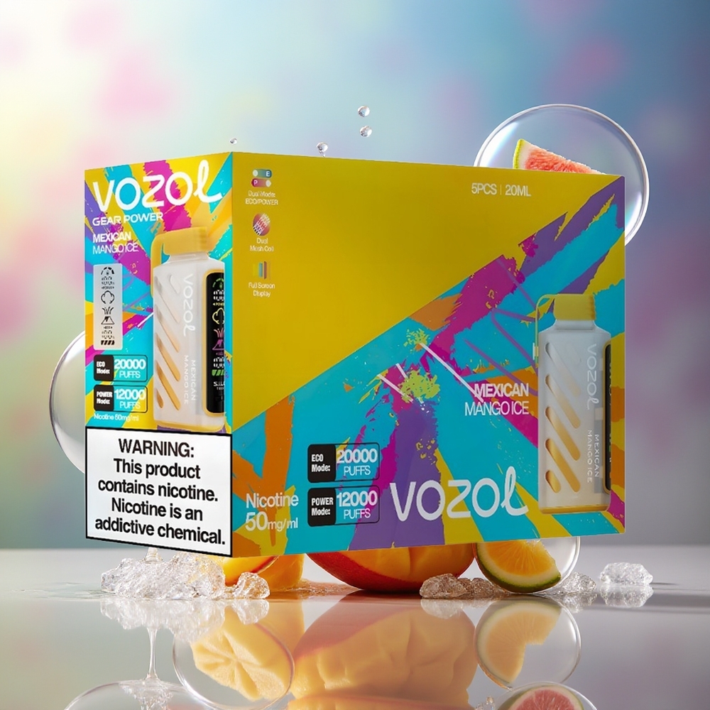 VOZOL Gear Power 20000 Puffs Engros Danmark Dual Mesh Coil Mexicansk Mango Is