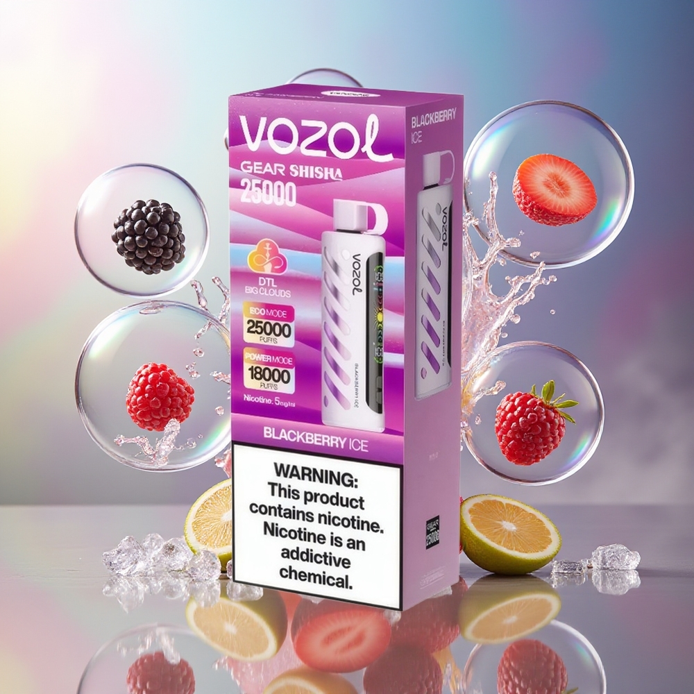VOZOL Gear Shisha 25000 Puffs 1000mAh Engros Danmark Blackberry Is