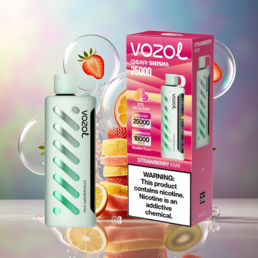 VOZOL Gear Shisha 25000 Puffs 1000mAh Engros Danmark Jordbær Kiwi