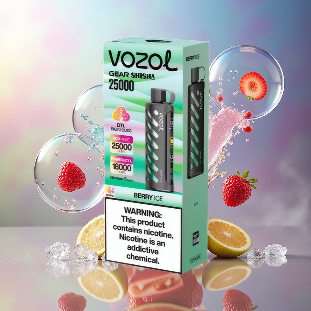 VOZOL Gear Shisha 25000 Puffs Bær Is Engros Danmark Dual Mesh Dual Modes