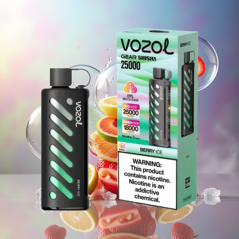 VOZOL Gear Shisha 25000 Puffs Bær Is Engros Danmark Dual Mesh Dual Modes