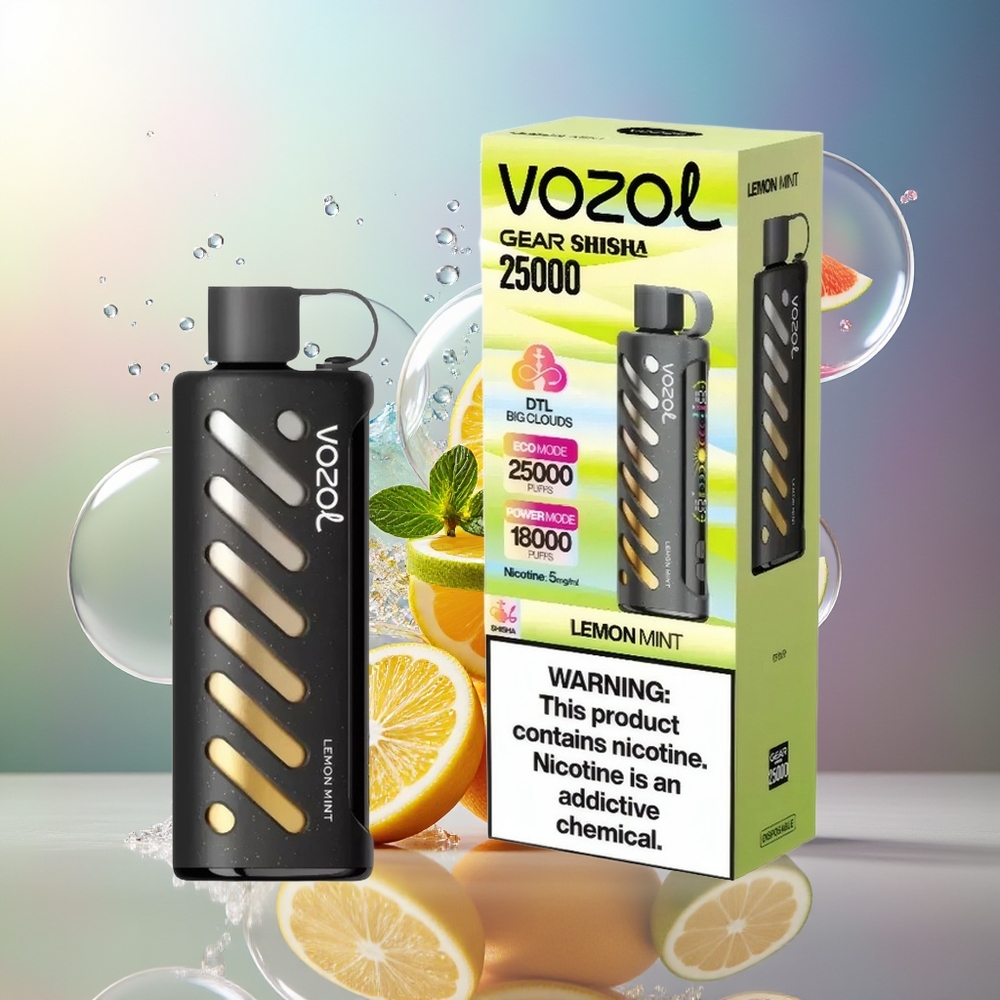 VOZOL Gear Shisha 25000 Puffs Citronmynte Engros Danmark 1000mAh