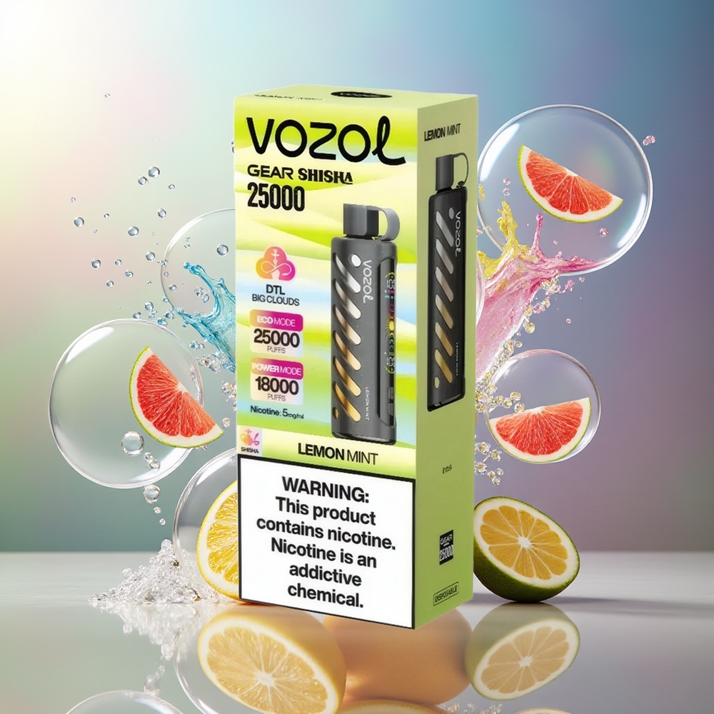 VOZOL Gear Shisha 25000 Puffs Citronmynte Engros Danmark 1000mAh