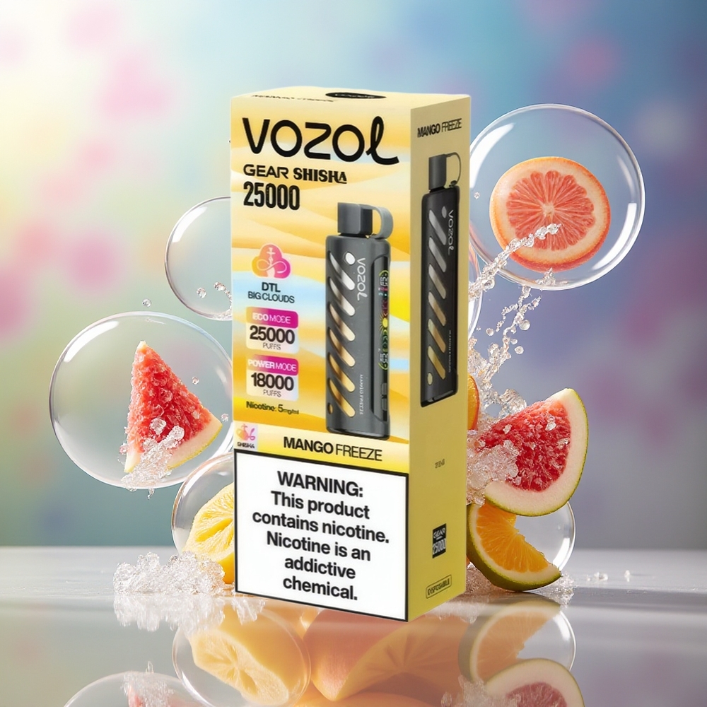 VOZOL Gear Shisha 25000 Puffs Dual Mesh Mango Frost Engros Danmark