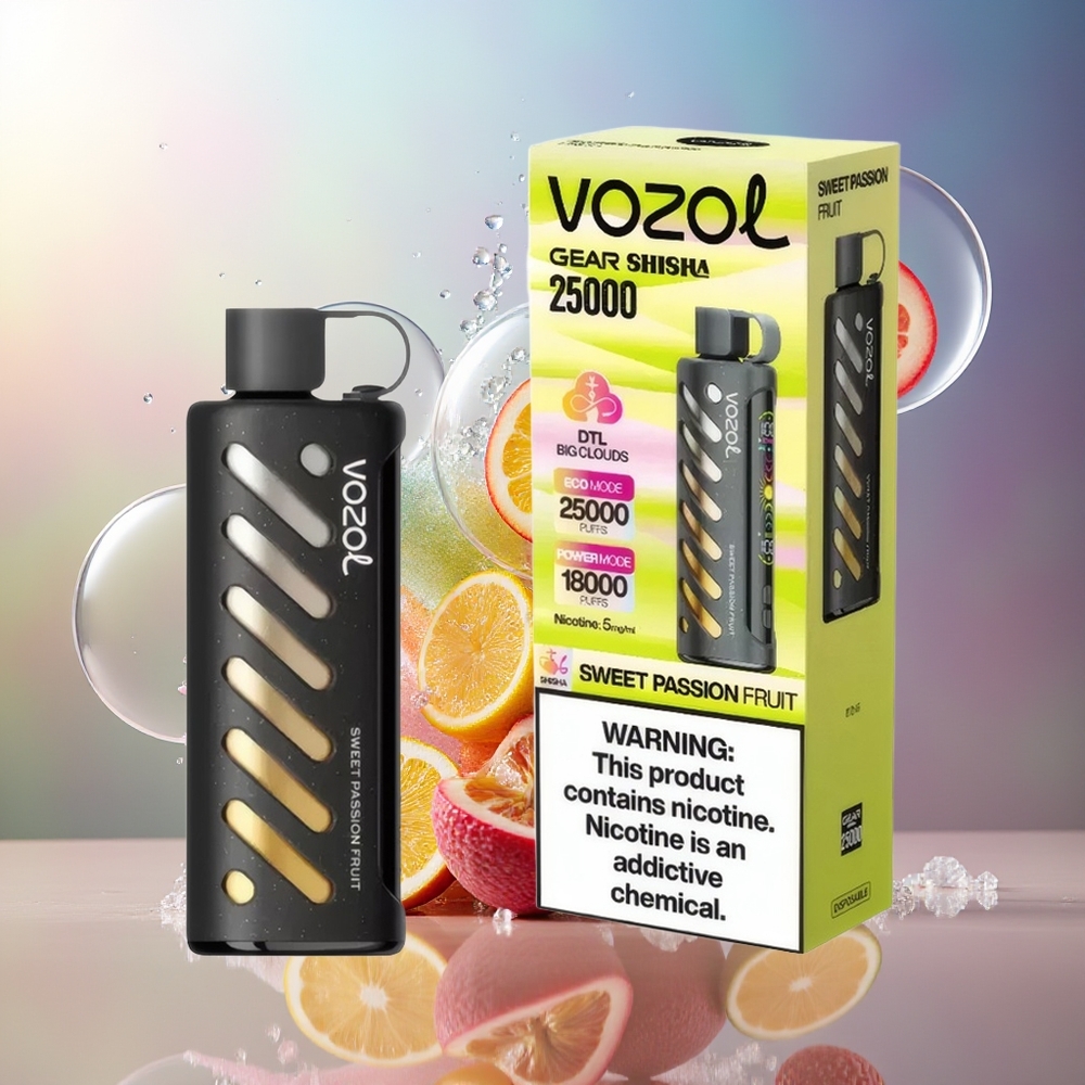 VOZOL Gear Shisha 25000 Puffs Sød Passionsfrugt Engros Danmark S.i.L.C Tech
