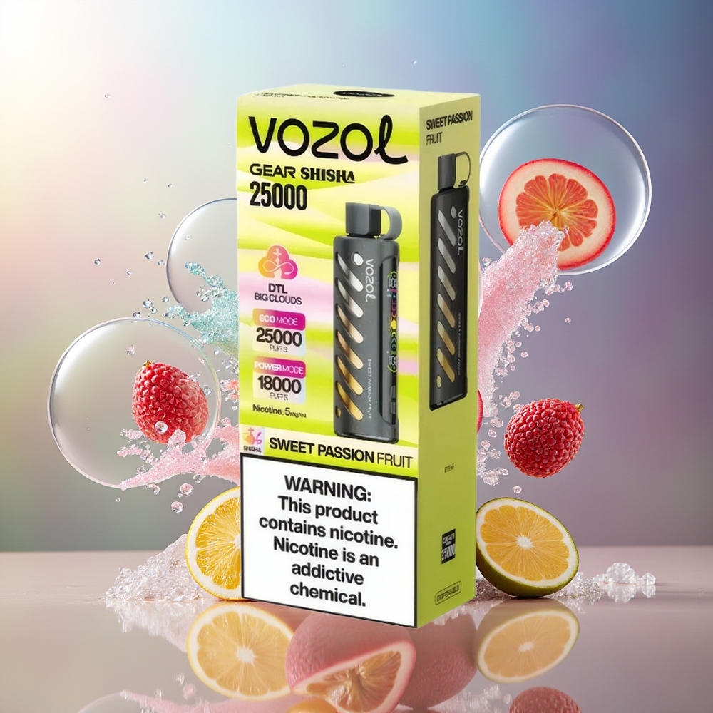 VOZOL Gear Shisha 25000 Puffs Sød Passionsfrugt Engros Danmark S.i.L.C Tech