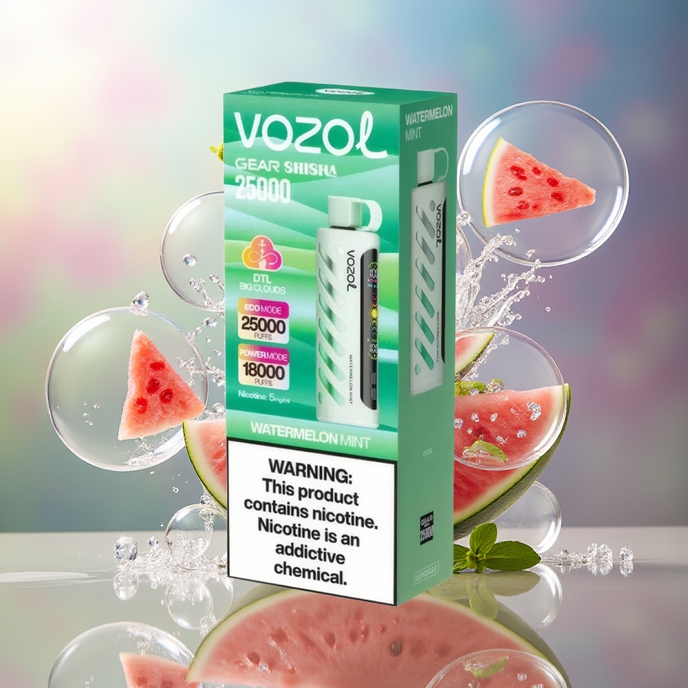 VOZOL Gear Shisha 25000 Puffs Vandmelon Mynte Dual Mesh Engros Danmark