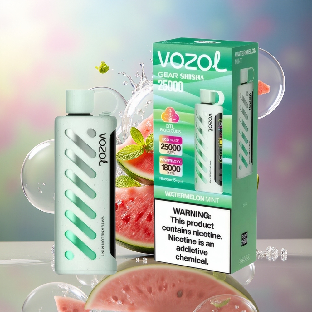 VOZOL Gear Shisha 25000 Puffs Vandmelon Mynte Dual Mesh Engros Danmark