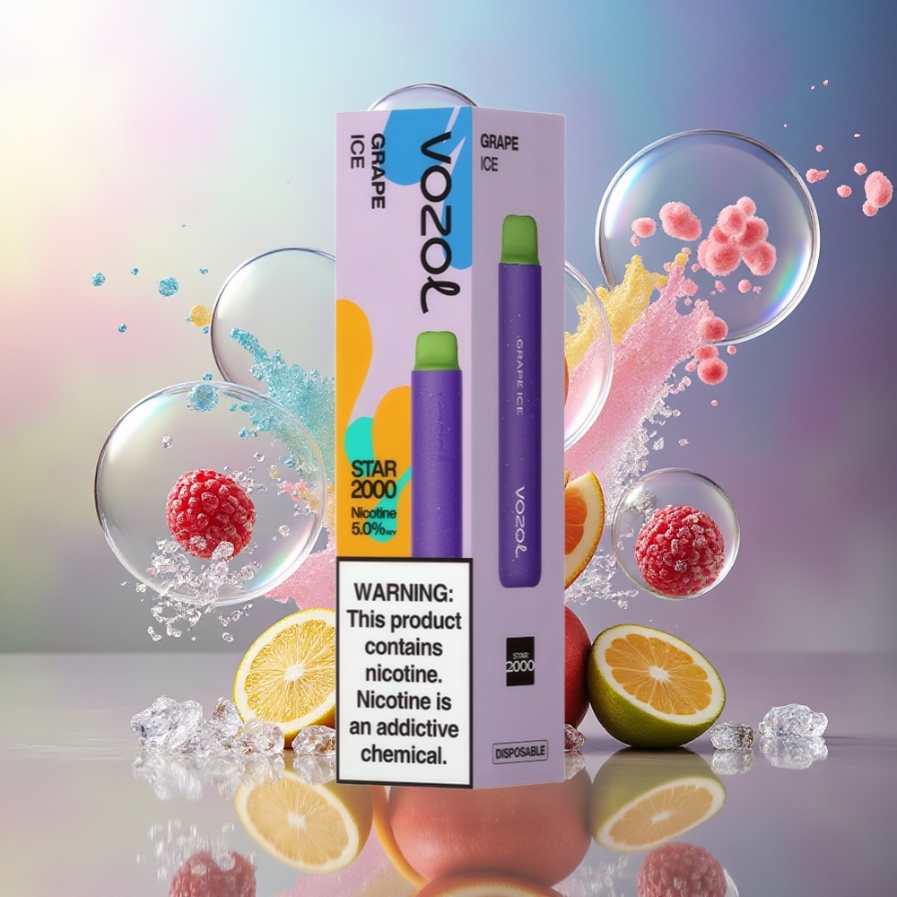 VOZOL STAR 2000 Engros Danmark 2000 Puffs Engangsdamp Vinis Is