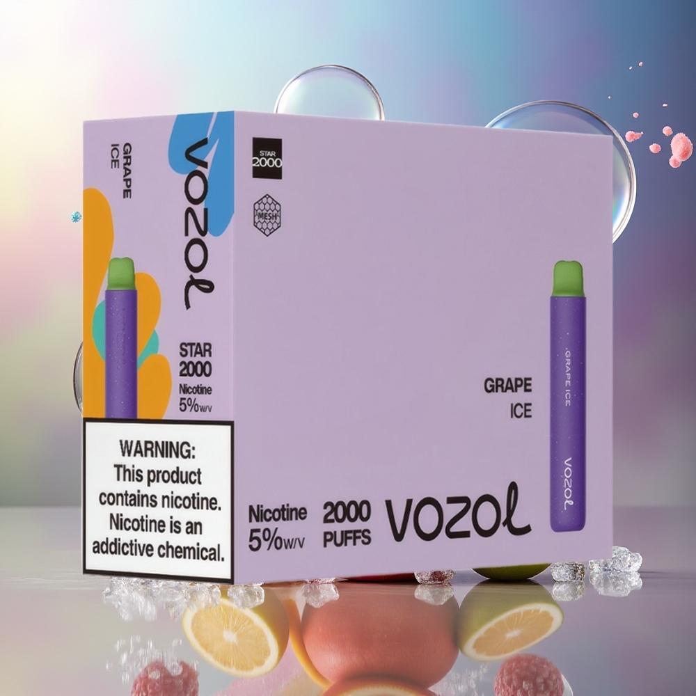 VOZOL STAR 2000 Engros Danmark 2000 Puffs Engangsdamp Vinis Is